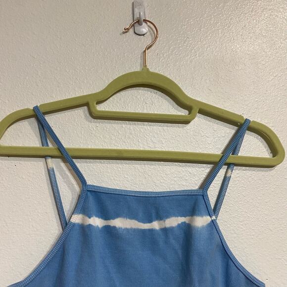 Zara Blue Tie Dye Crop Top Sz L - Picture 3 of 11